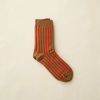 yahae sui | Organic Cotton Mohair Stripes Socks　Orange