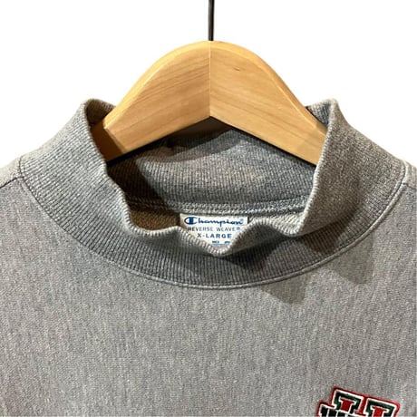 Champion リバースウィーブ モックネック スウェット グレー