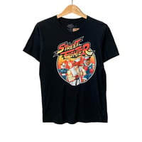 ストリートファイター ゲーム Tシャツ リュウ 春麗 ビッグプリント　黒