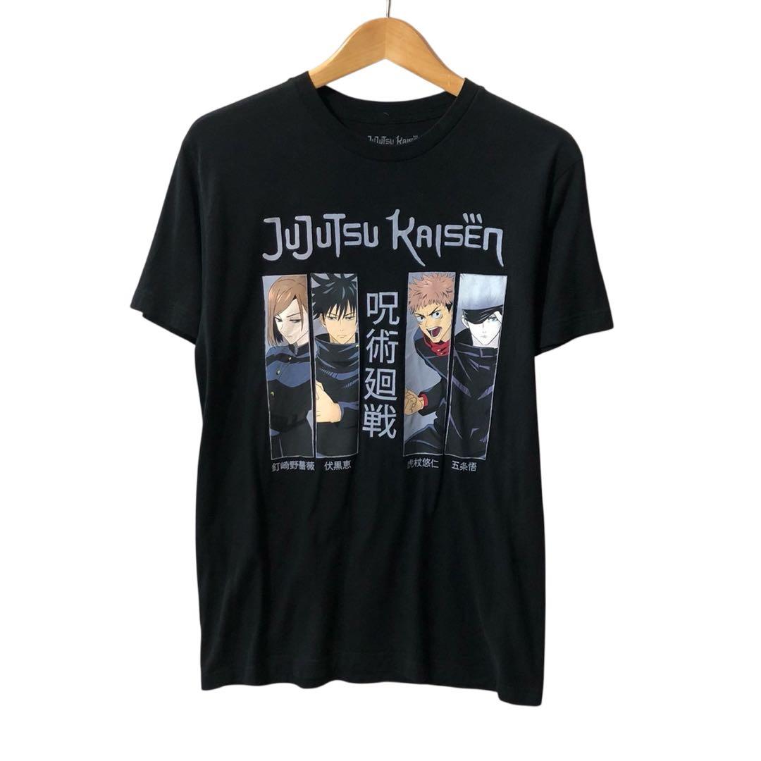 呪術廻戦 アニメ キャラクター ビッグプリント Tシャツ 黒 | PEACE TOWN