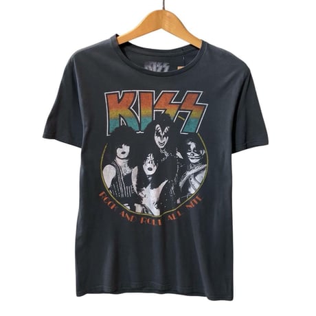 KISS キッス ロックンロールオールナイト Tシャツ バンT 墨黒