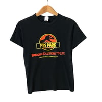 ジュラシックパーク パロディ アドバダイジング Tシャツ 黒