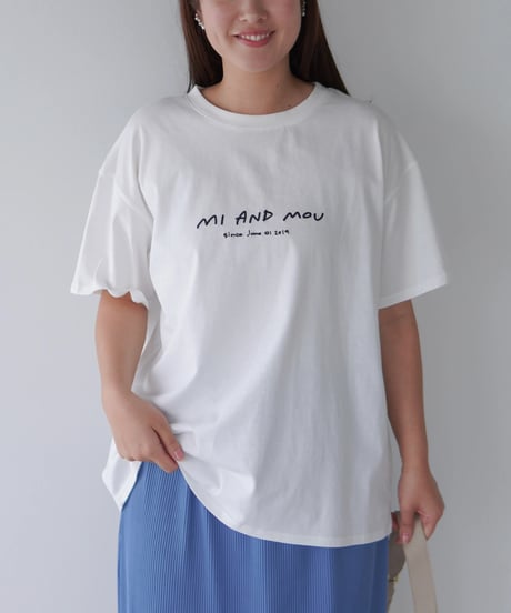 ロゴ刺繍T-shirt｜ホワイト