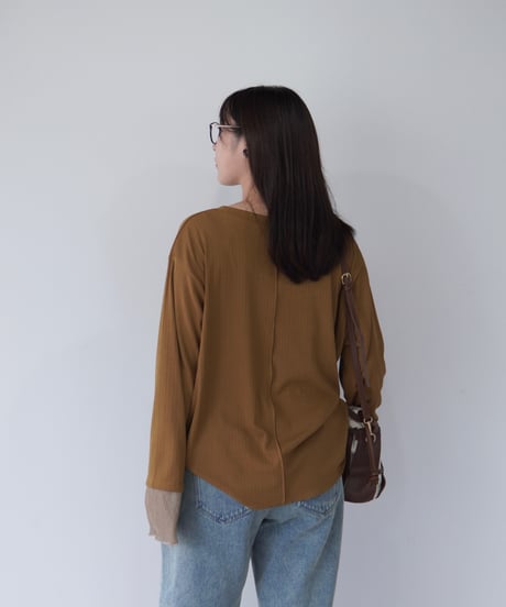 Sheer Cuff Pullover｜オリーブ