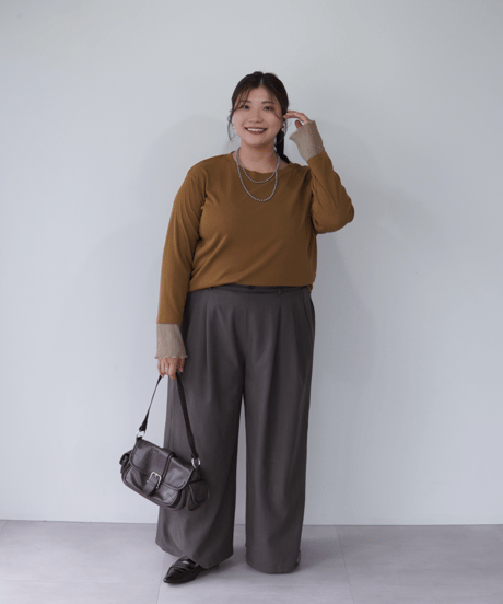 Sheer Cuff Pullover｜オリーブ