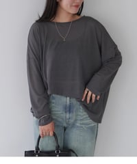 Sheer Loose Cutsew｜チャコール