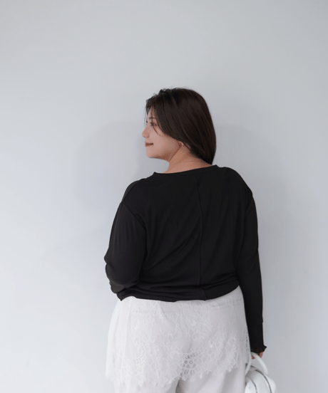 Sheer Cuff Pullover｜ブラック