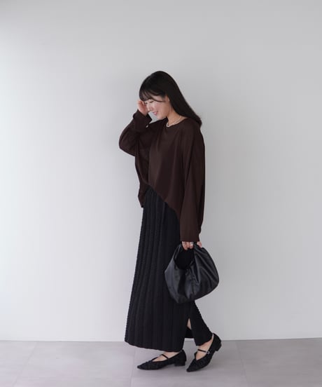 Sheer Loose Cutsew｜ブラウン