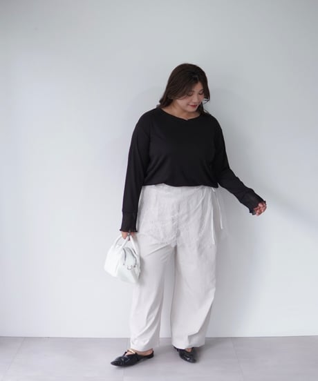 Sheer Cuff Pullover｜ブラック