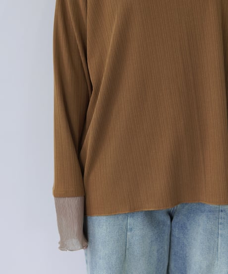 Sheer Cuff Pullover｜オリーブ