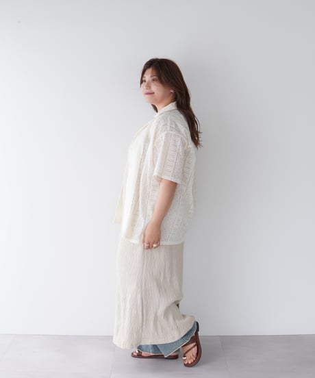 Lace Open Collar Shirt