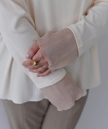 Sheer Cuff Pullover｜オフホワイト