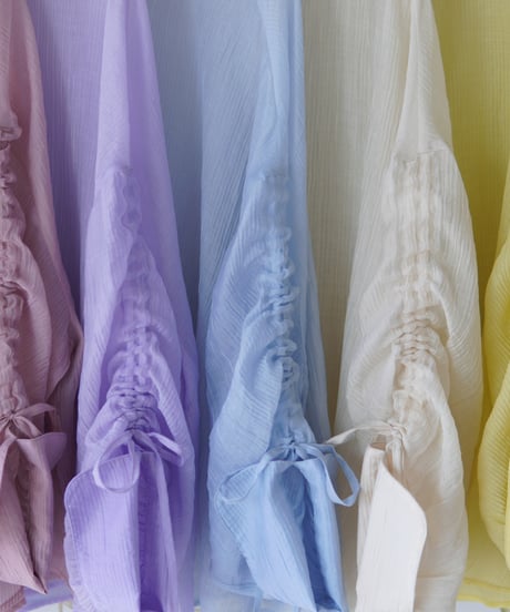 sheer ribbon blouse｜パープル
