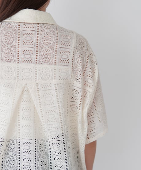Lace Open Collar Shirt