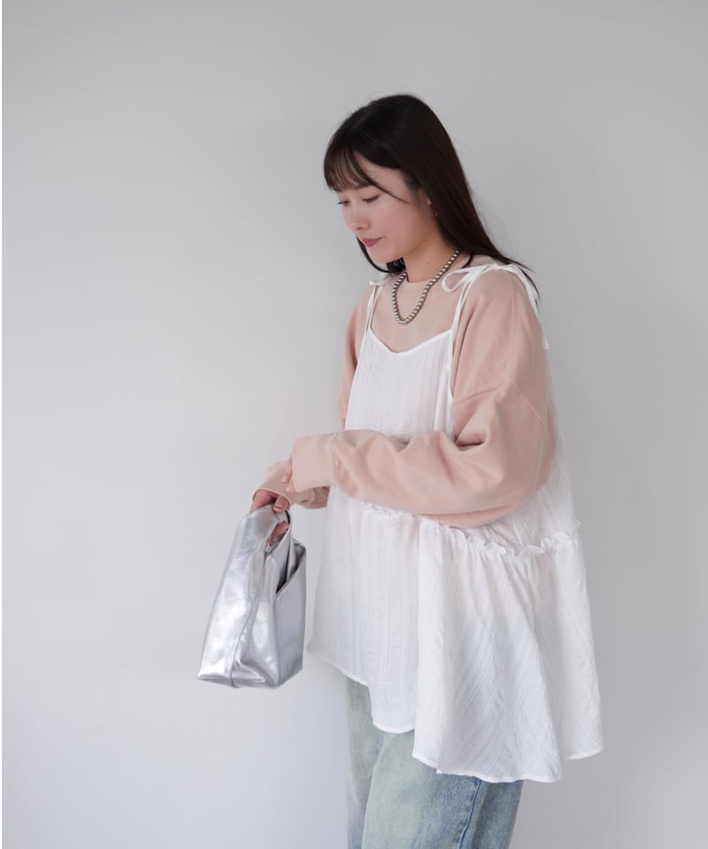 SHISHIKUI RIBBON CAMI ホワイト Ribbon Cami Tunic｜オフホワイト | MI AND MOU