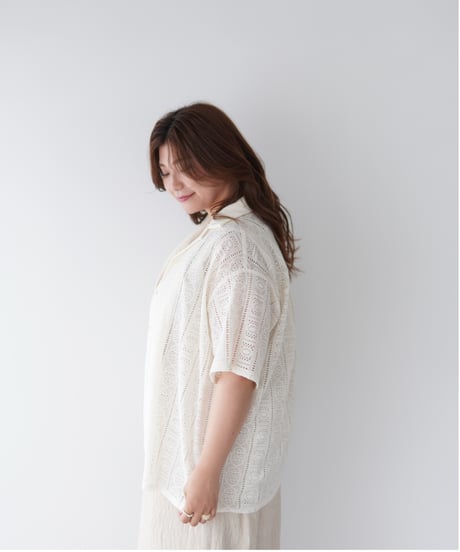 Lace Open Collar Shirt