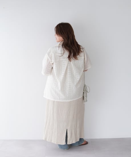 Lace Open Collar Shirt