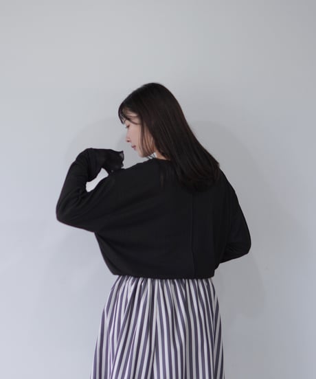 Sheer Cuff Pullover｜ブラック