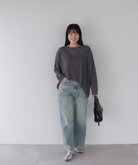 Sheer Loose Cutsew｜チャコール