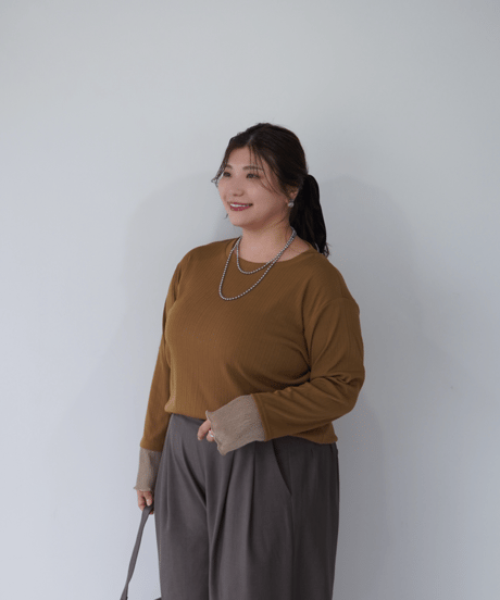 Sheer Cuff Pullover｜オリーブ