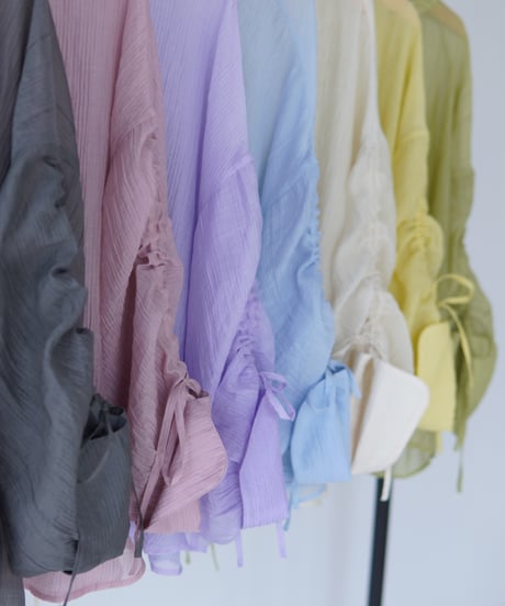 sheer ribbon blouse｜ピンク