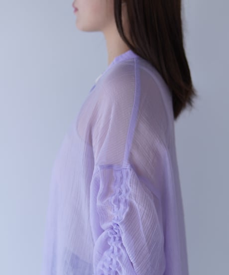 sheer ribbon blouse｜パープル