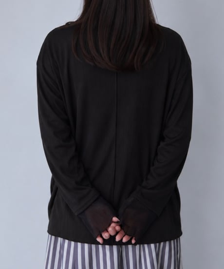 Sheer Cuff Pullover｜ブラック