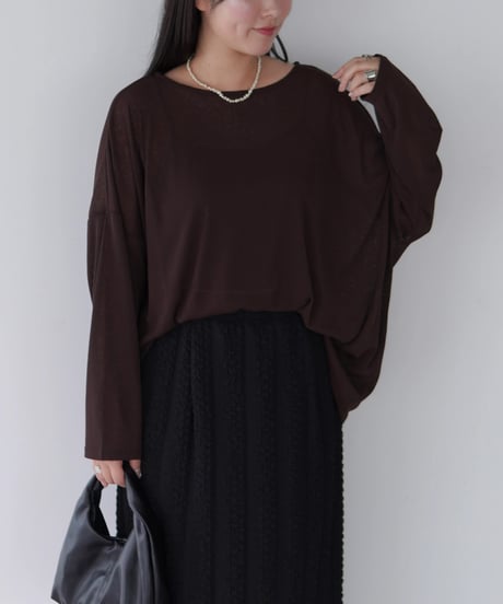 Sheer Loose Cutsew｜ブラウン