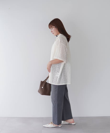 Lace Open Collar Shirt