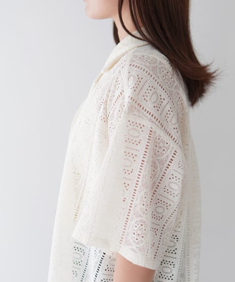 Lace Open Collar Shirt