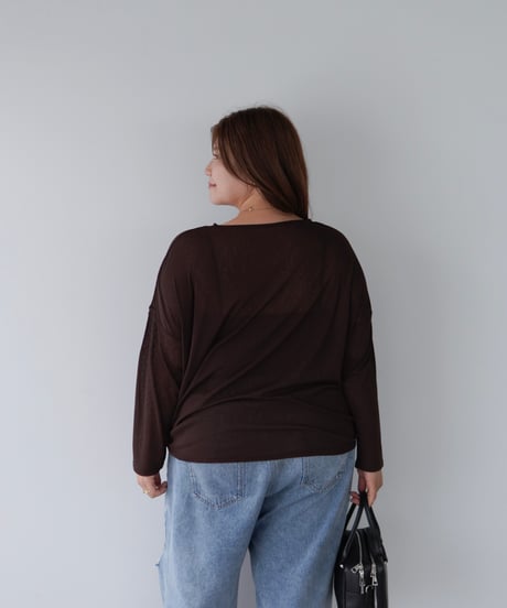 Sheer Loose Cutsew｜ブラウン