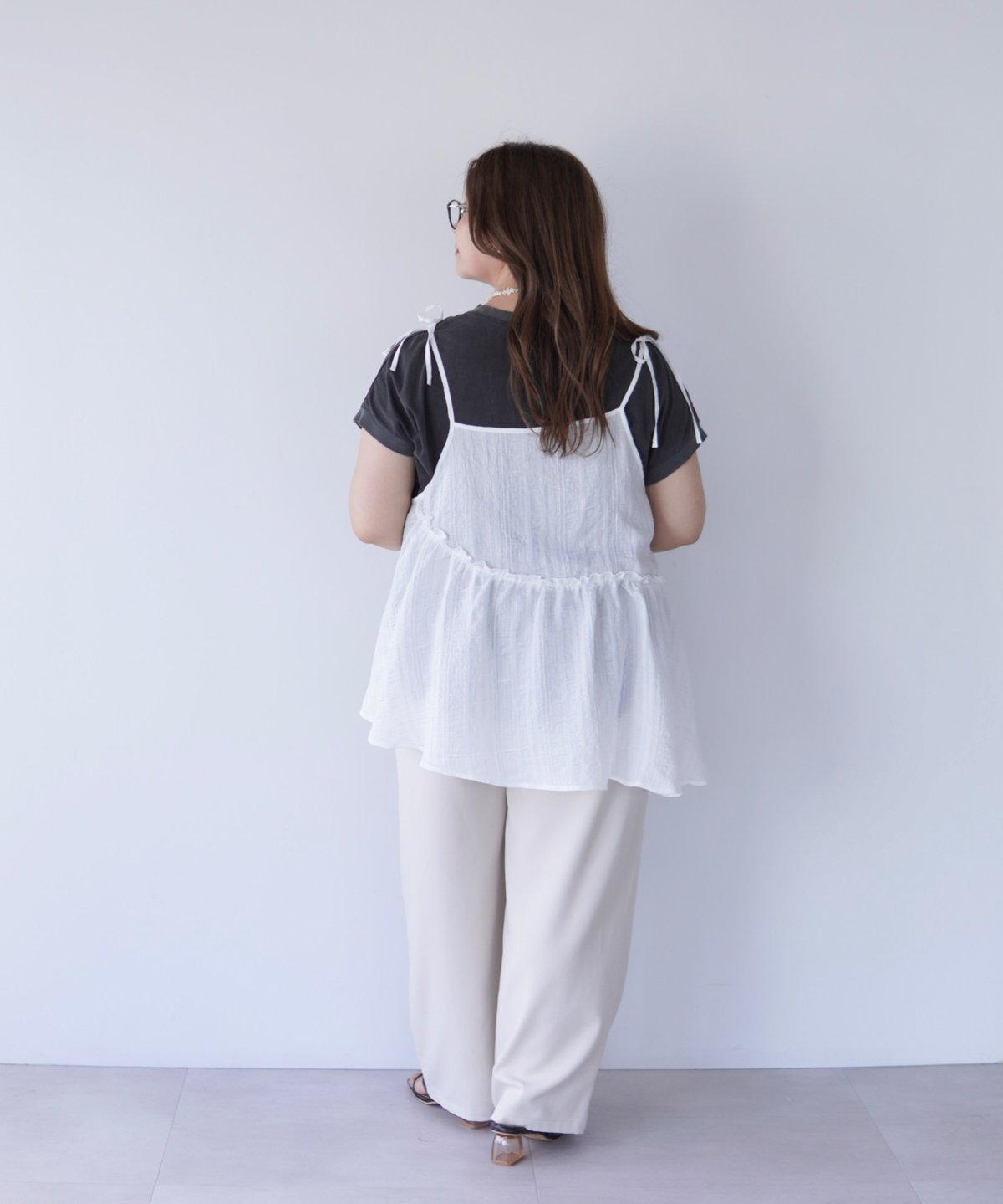 Ribbon Cami Tunic｜オフホワイト | MI AND MOU