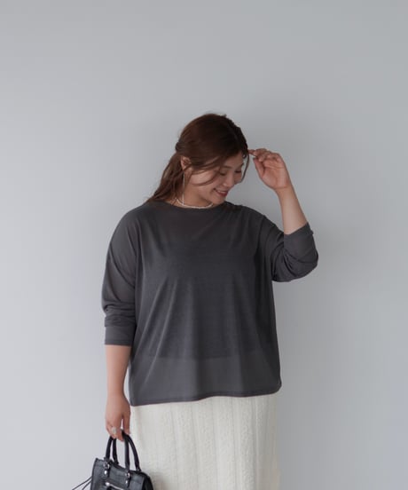 Sheer Loose Cutsew｜チャコール