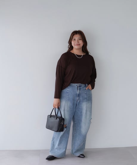 Sheer Loose Cutsew｜ブラウン