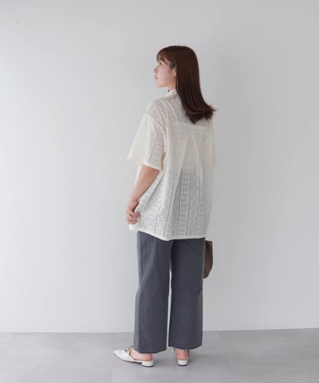 Lace Open Collar Shirt