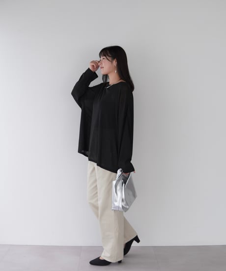 Sheer Loose Cutsew｜ブラック