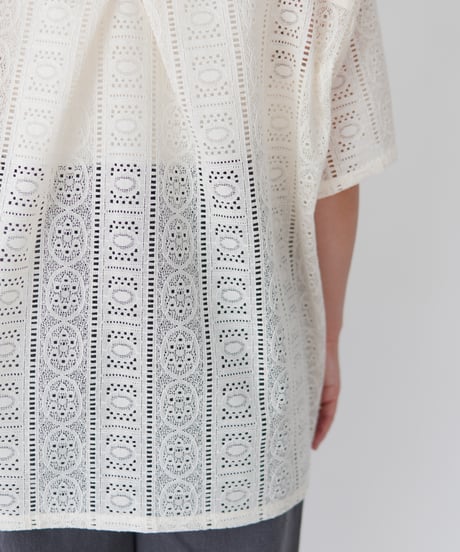 Lace Open Collar Shirt