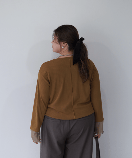 Sheer Cuff Pullover｜オリーブ