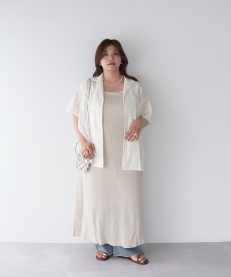 Lace Open Collar Shirt
