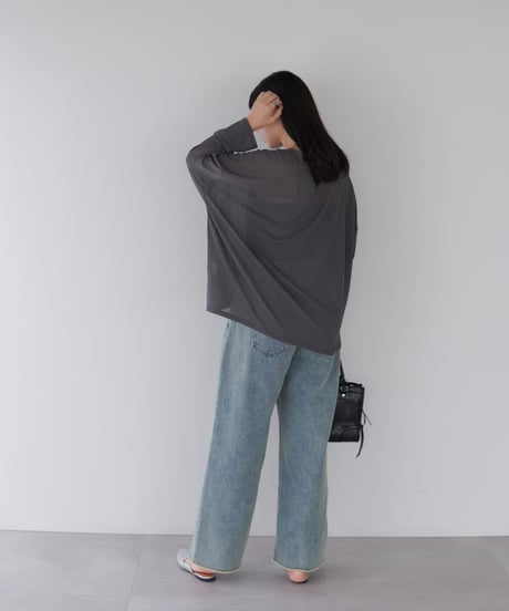 Sheer Loose Cutsew｜チャコール