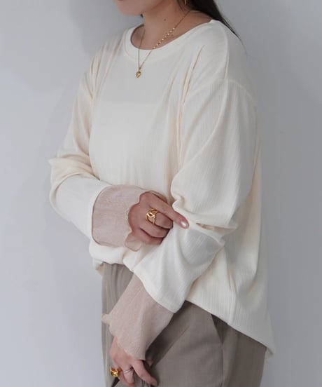 Sheer Cuff Pullover｜オフホワイト