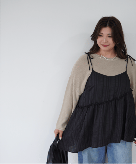 Ribbon Cami Tunic｜ブラック