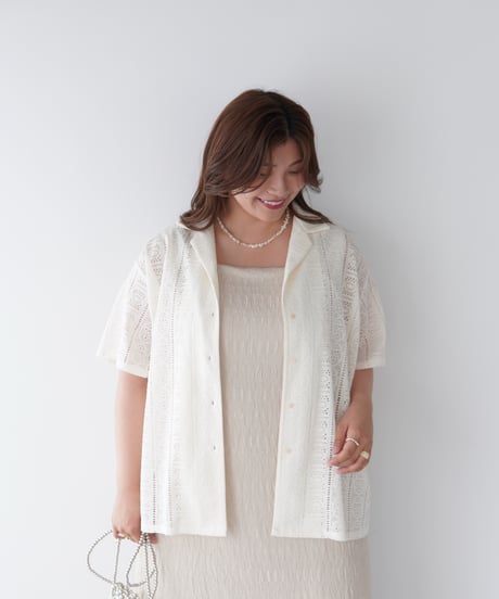 Lace Open Collar Shirt