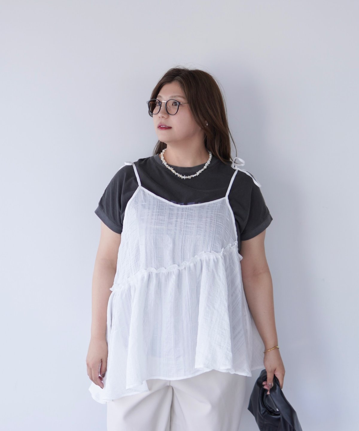 Ribbon Cami Tunic｜オフホワイト | MI AND MOU