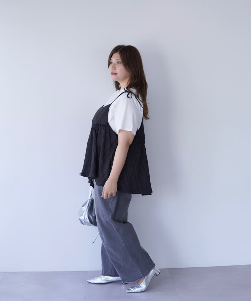 SHISHIKUI RIBBON CAMI ブラック Ribbon Cami Tunic｜ブラック | MI AND MOU