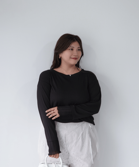 Sheer Cuff Pullover｜ブラック