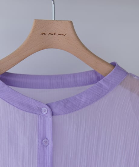 sheer ribbon blouse｜パープル