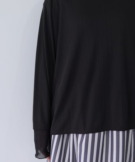 Sheer Cuff Pullover｜ブラック