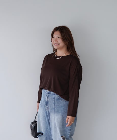 Sheer Loose Cutsew｜ブラウン