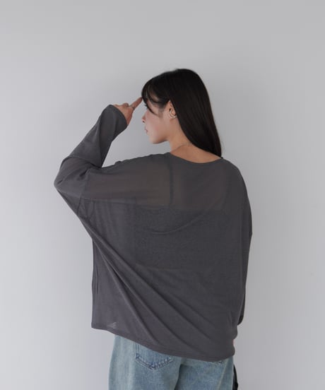 Sheer Loose Cutsew｜チャコール